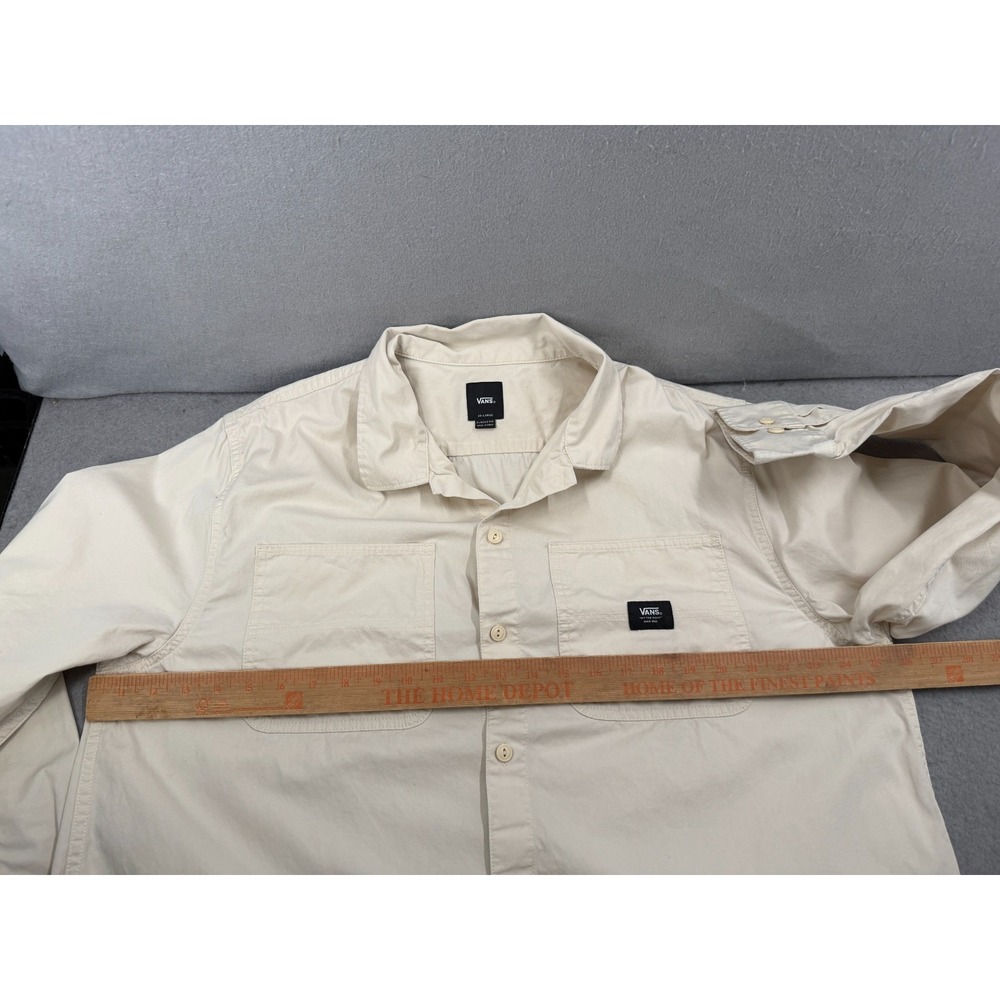 Vans Bayview Shirt Mens XXL Cream Shacket Skate Utility Y2K Chore Coat Work - Picture 6 of 11